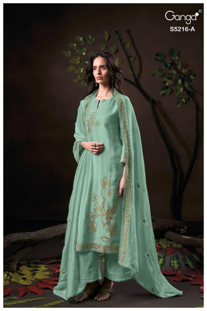 Ganga faelia 5216 ladies dress materials wholesale bazaar